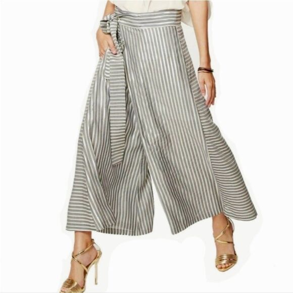 Eva Franco Striped Wide-Leg cropped Pants, US2 - Picture 3 of 14